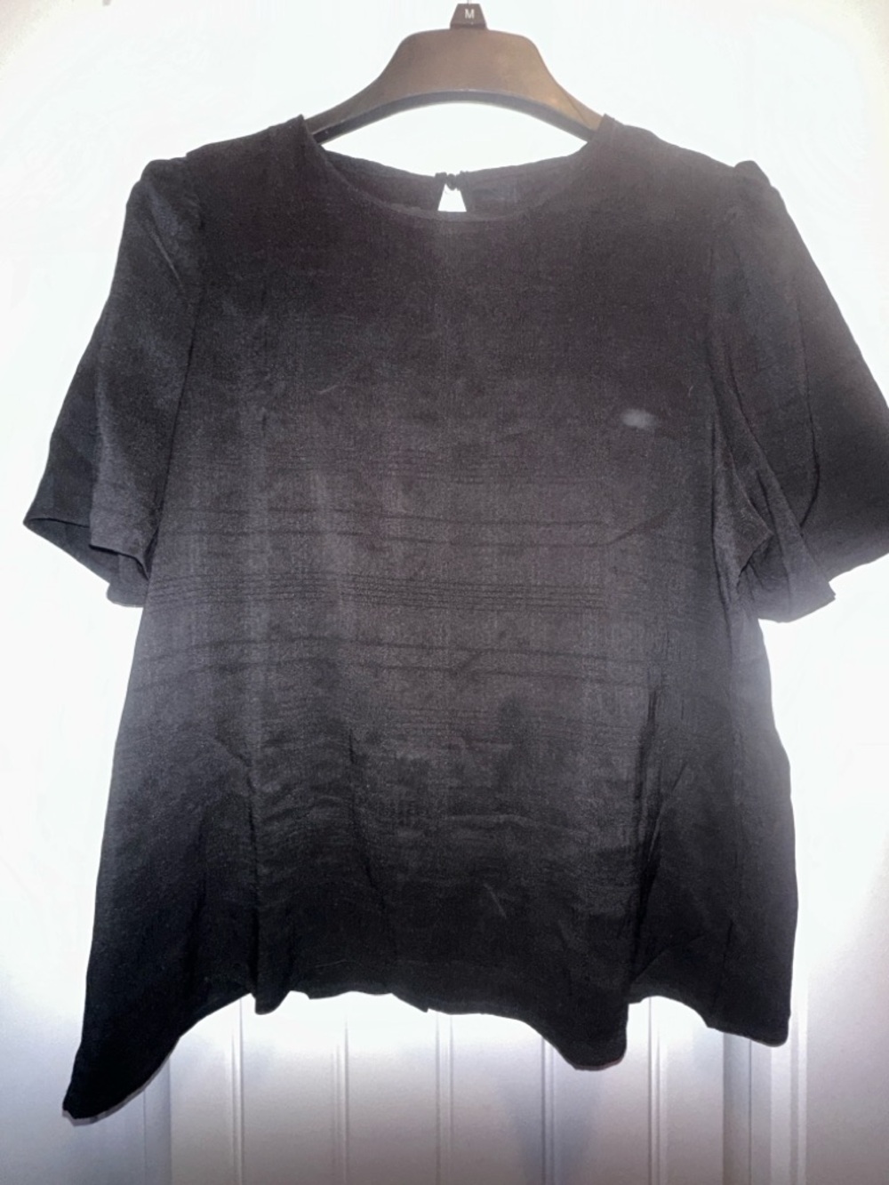 Women's Black Short Sleeve Blouse